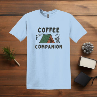 Printify T-Shirt Light Blue / S Coffee: Camp Companion T shirt