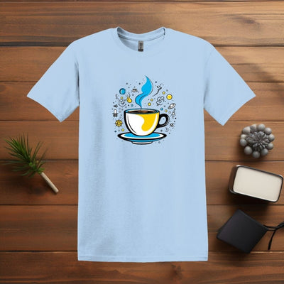 Printify T-Shirt Light Blue / S Coffee Space Design T shirt