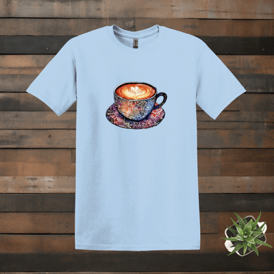 Printify T-Shirt Light Blue / S Kaleidoscope Coffee Cup T shirt