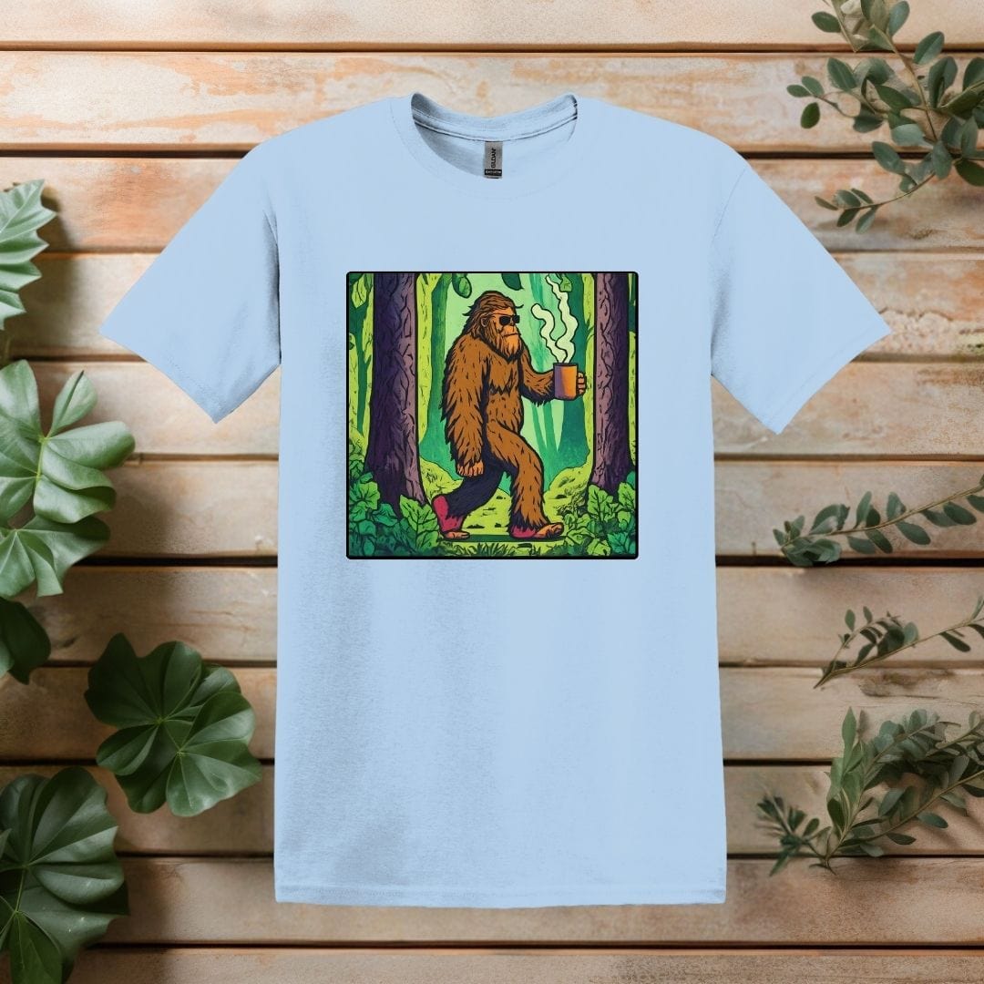 Printify T-Shirt Light Blue / S Sasquatch Coffee T shirt