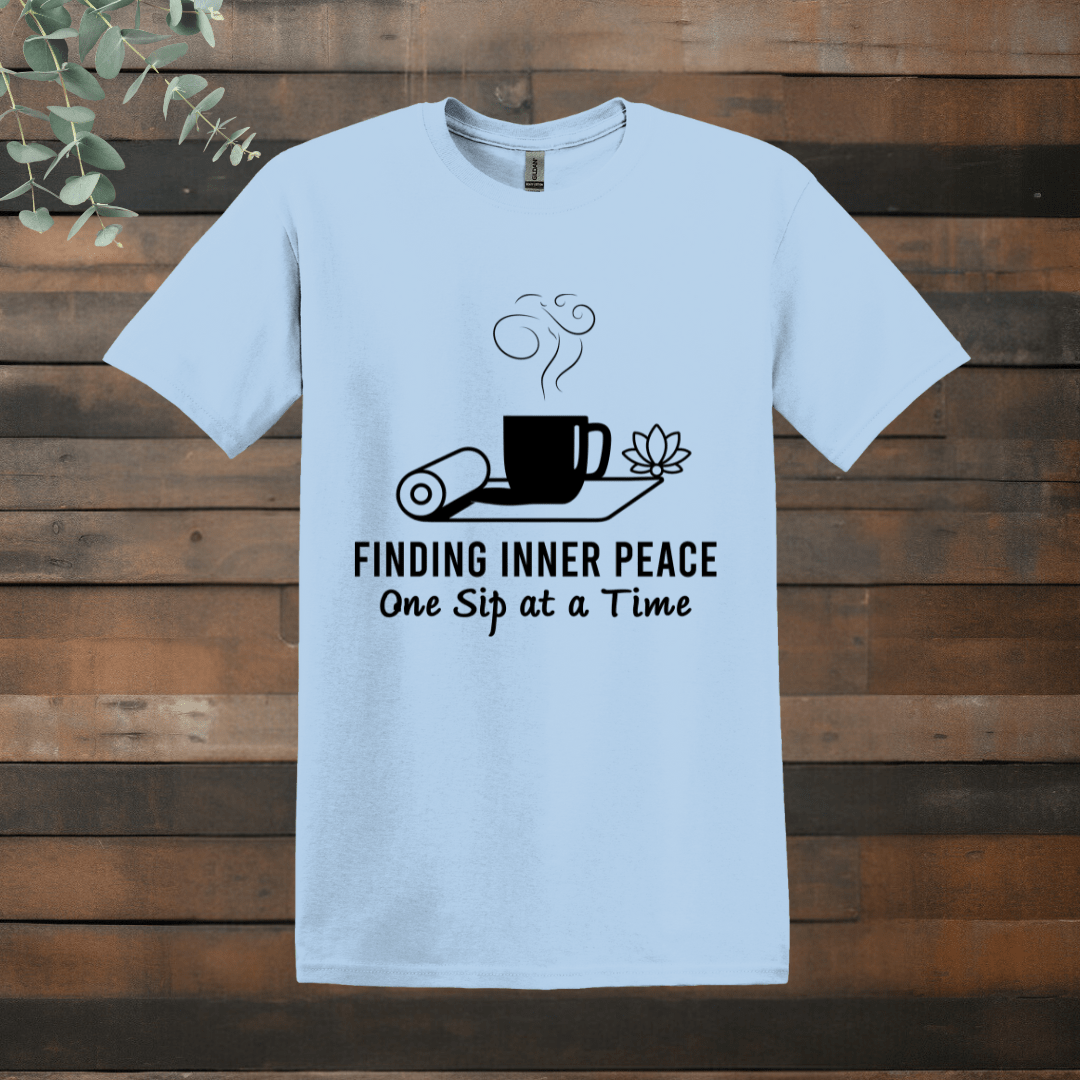 Printify T-Shirt Light Blue / S Yoga and Coffee T shirt