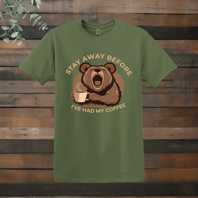 Printify T-Shirt Military Green / S Bear To Wake Up T shirt