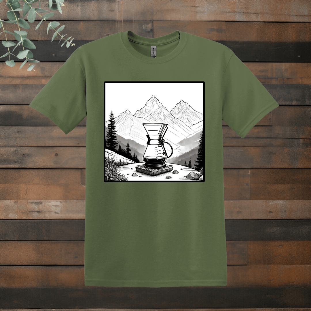 Printify T-Shirt Military Green / S Mountain Chemex T shirt