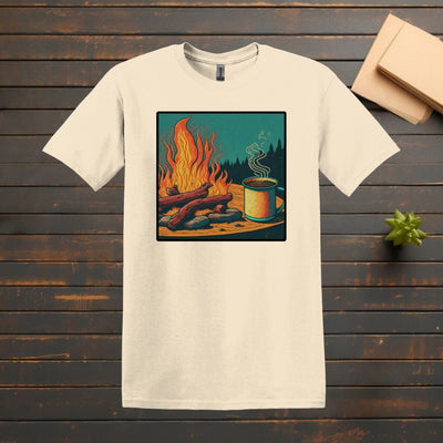 Printify T-Shirt Natural / S Campfire Coffee T shirt