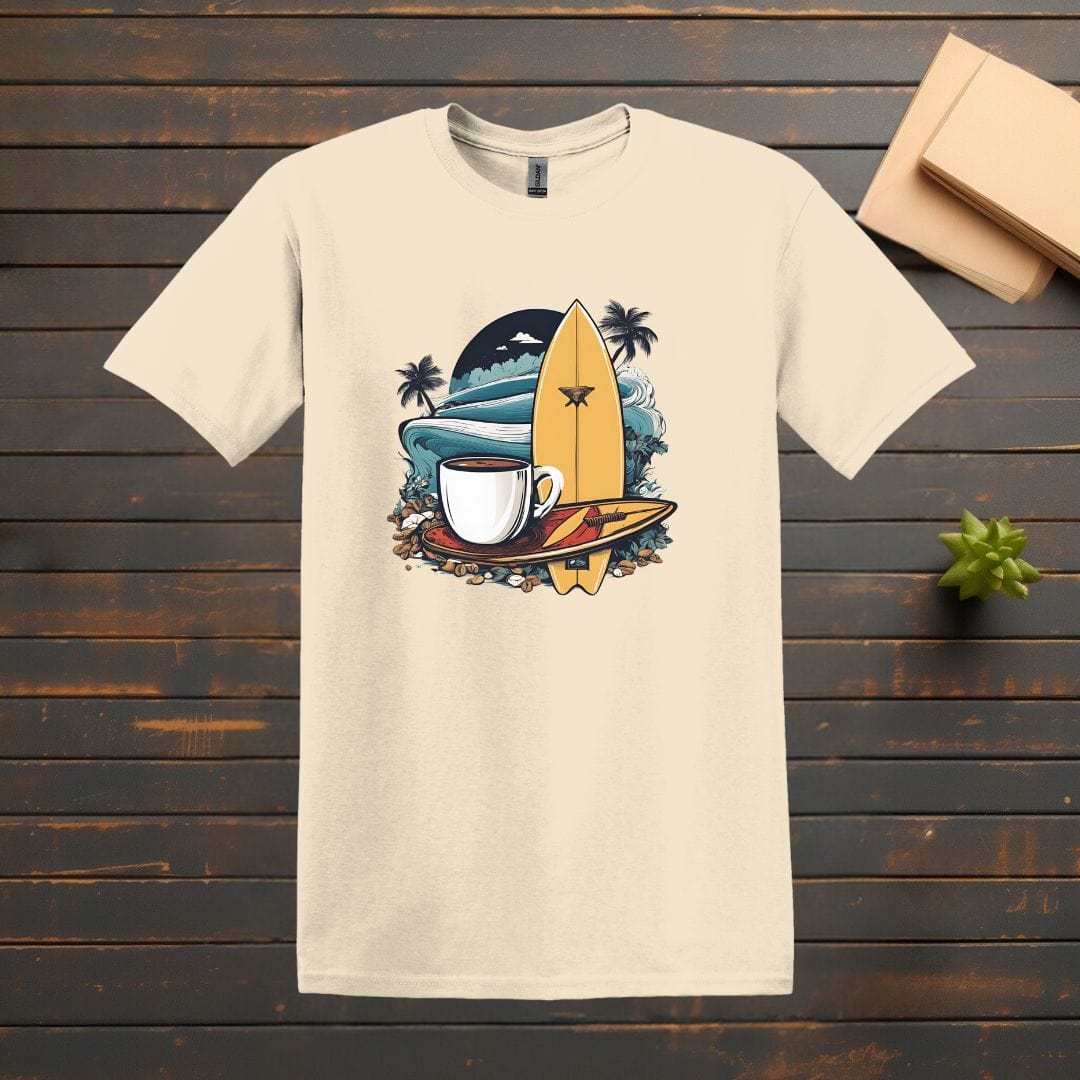 Printify T-Shirt Natural / S Coffee and Surfboard T shirt