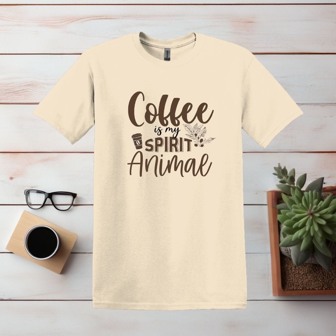 Printify T-Shirt Natural / S Coffee Is My Spirit Animal T shirt