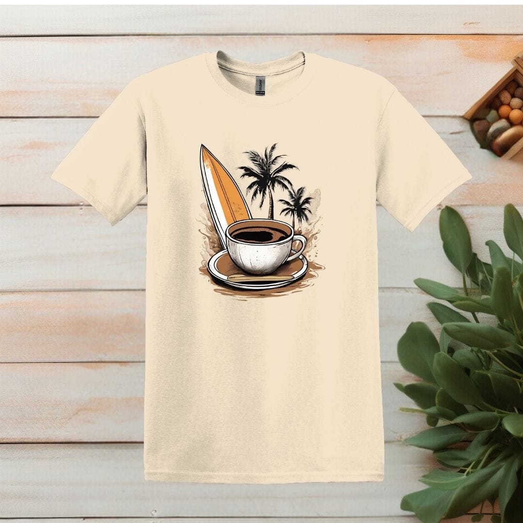 Printify T-Shirt Natural / S Coffee Surfboard T shirt