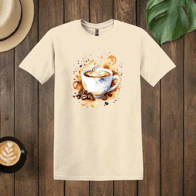 Printify T-Shirt Natural / S Coffee Watercolor Art T shirt