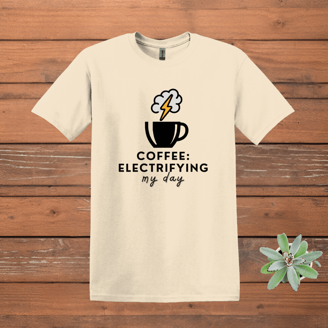 Printify T-Shirt Natural / S Electrifying Coffee Design T shirt