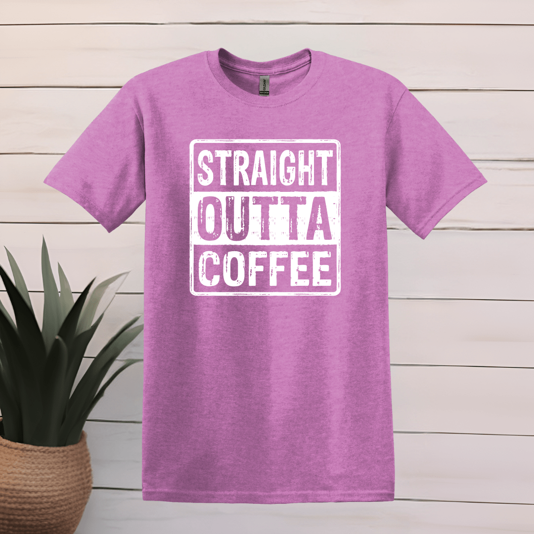 Printify T-Shirt S / Heather Radiant Orchid Straight Outta Coffee T shirt