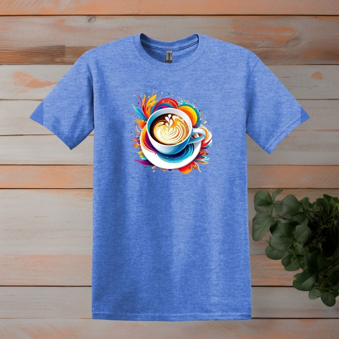 Printify T-Shirt S / Heather Royal Colorburst Coffee Cup T shirt