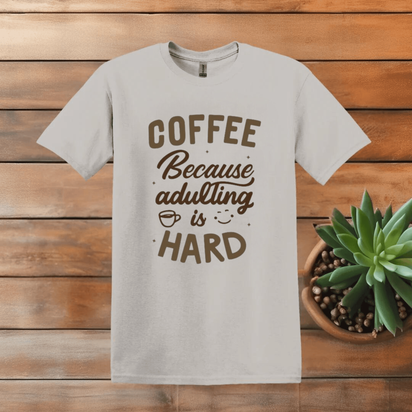 Printify T-Shirt S / Ice Grey Adulting Is Hard Word Art T shirt