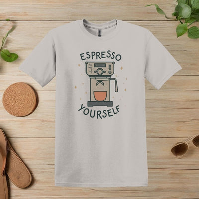 Printify T-Shirt S / Ice Grey Espresso Machine Art T Shirt