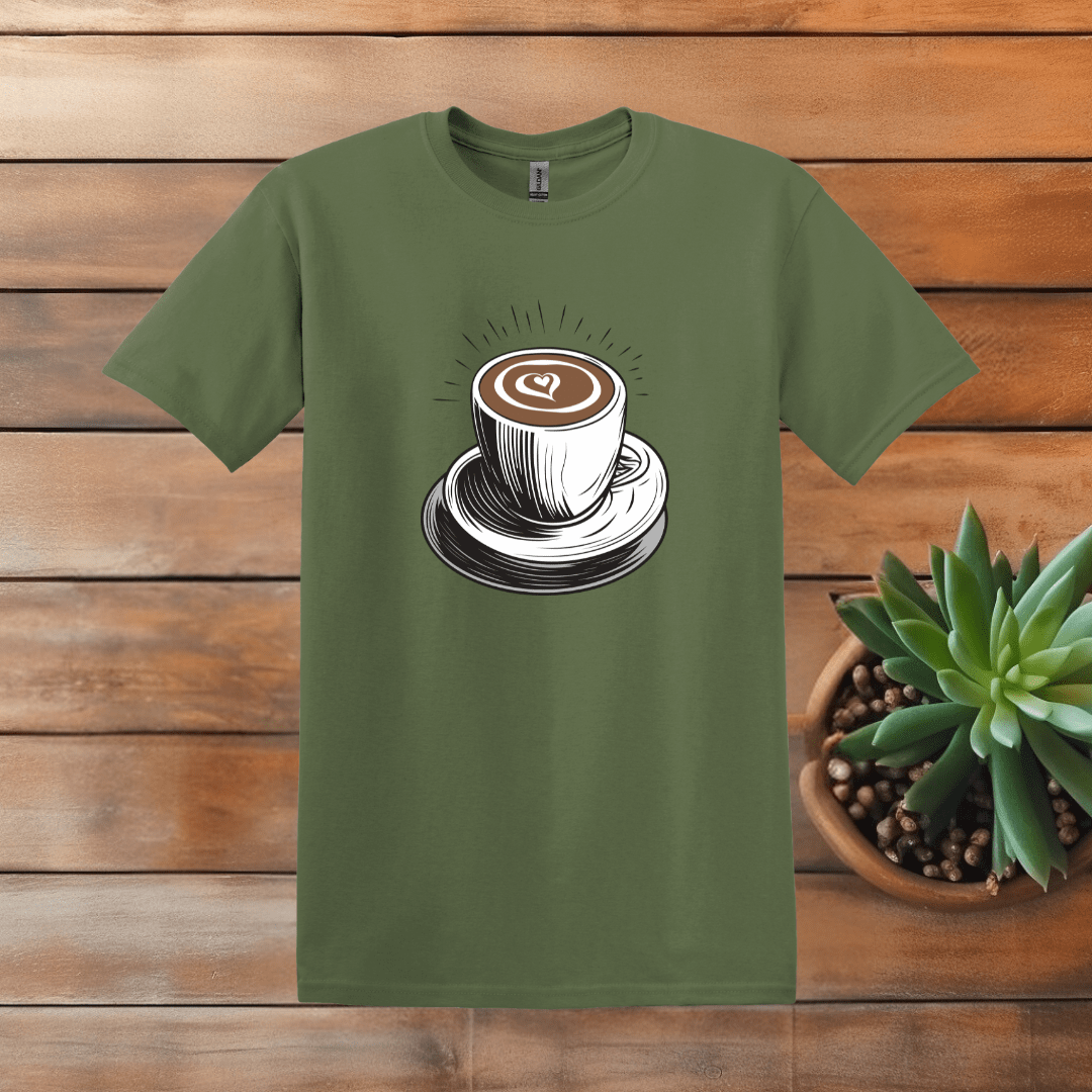 Printify T-Shirt S / Military Green Classic Pour Drawing T shirt