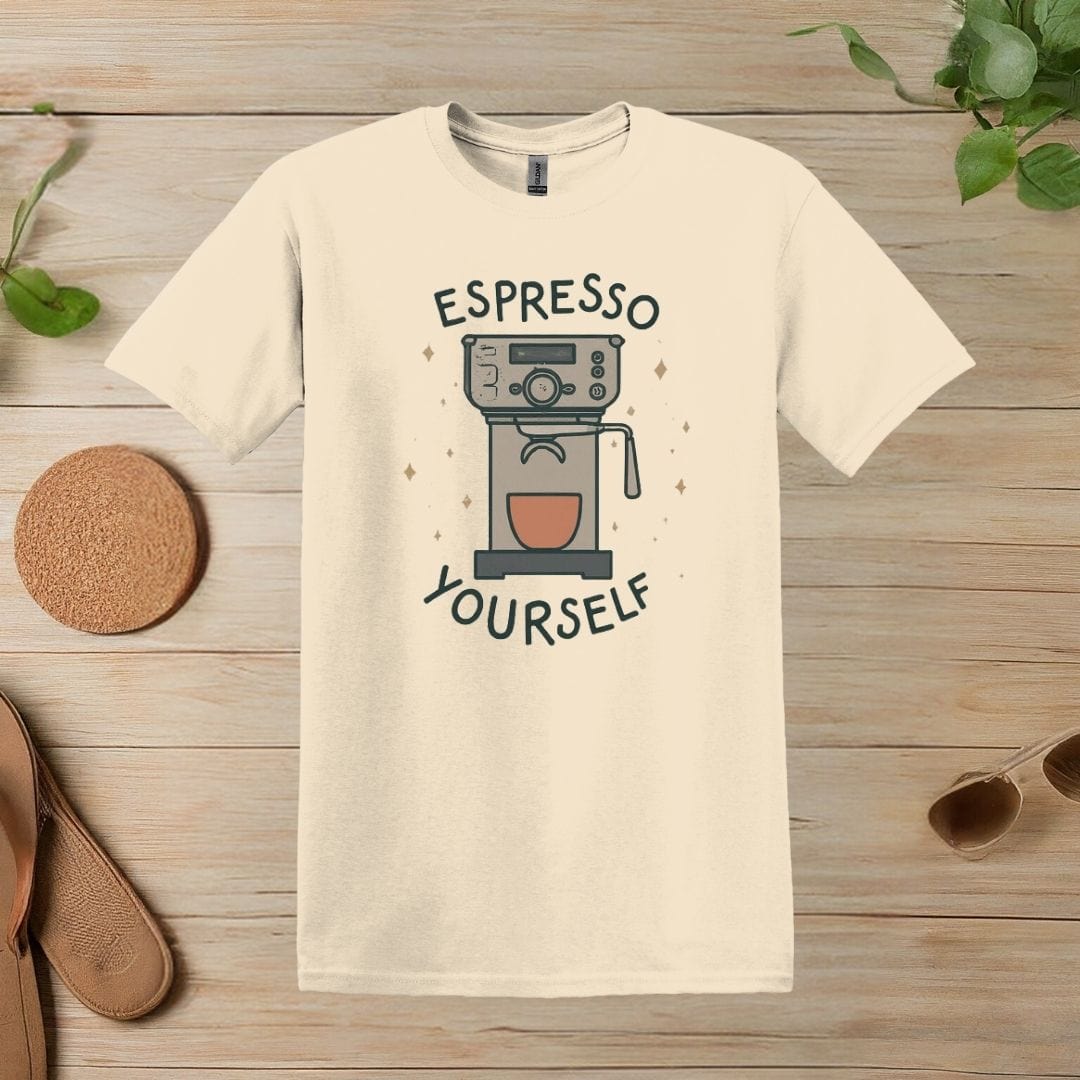 Printify T-Shirt S / Natural Espresso Machine Art T Shirt