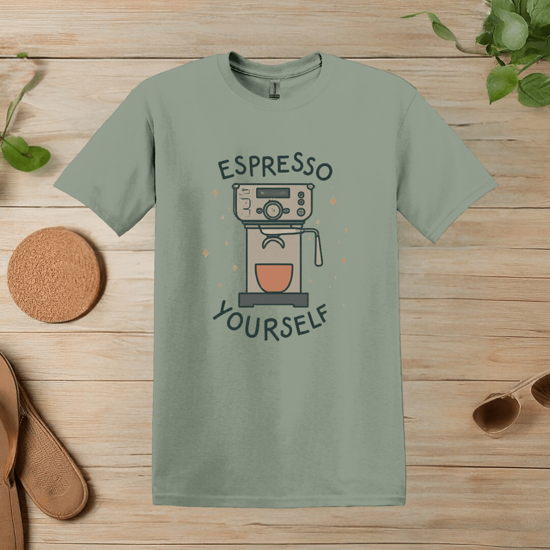 Printify T-Shirt S / Sage Espresso Machine Art T Shirt