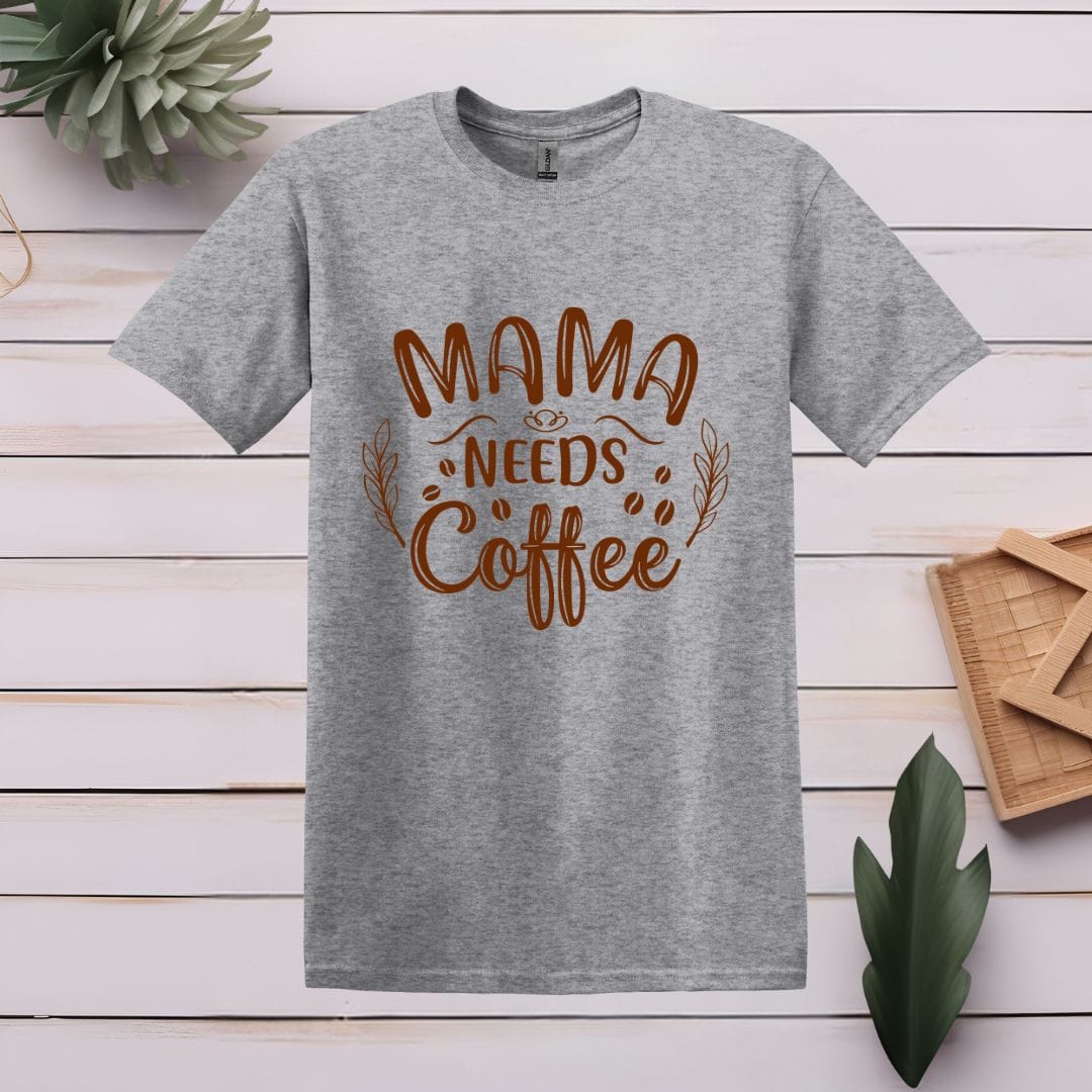 Printify T-Shirt S / Sport Grey Mama Needs Coffee T shirt