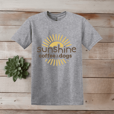 Printify T-Shirt S / Sport Grey Sunshine, Coffee, And Dogs T Shirt