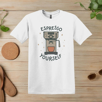 Printify T-Shirt S / White Espresso Machine Art T Shirt