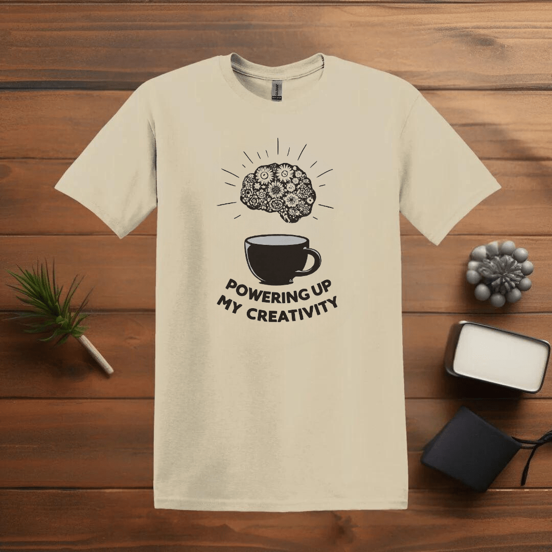 Printify T-Shirt Sand / S Coffee Brain and Creativity T shirt