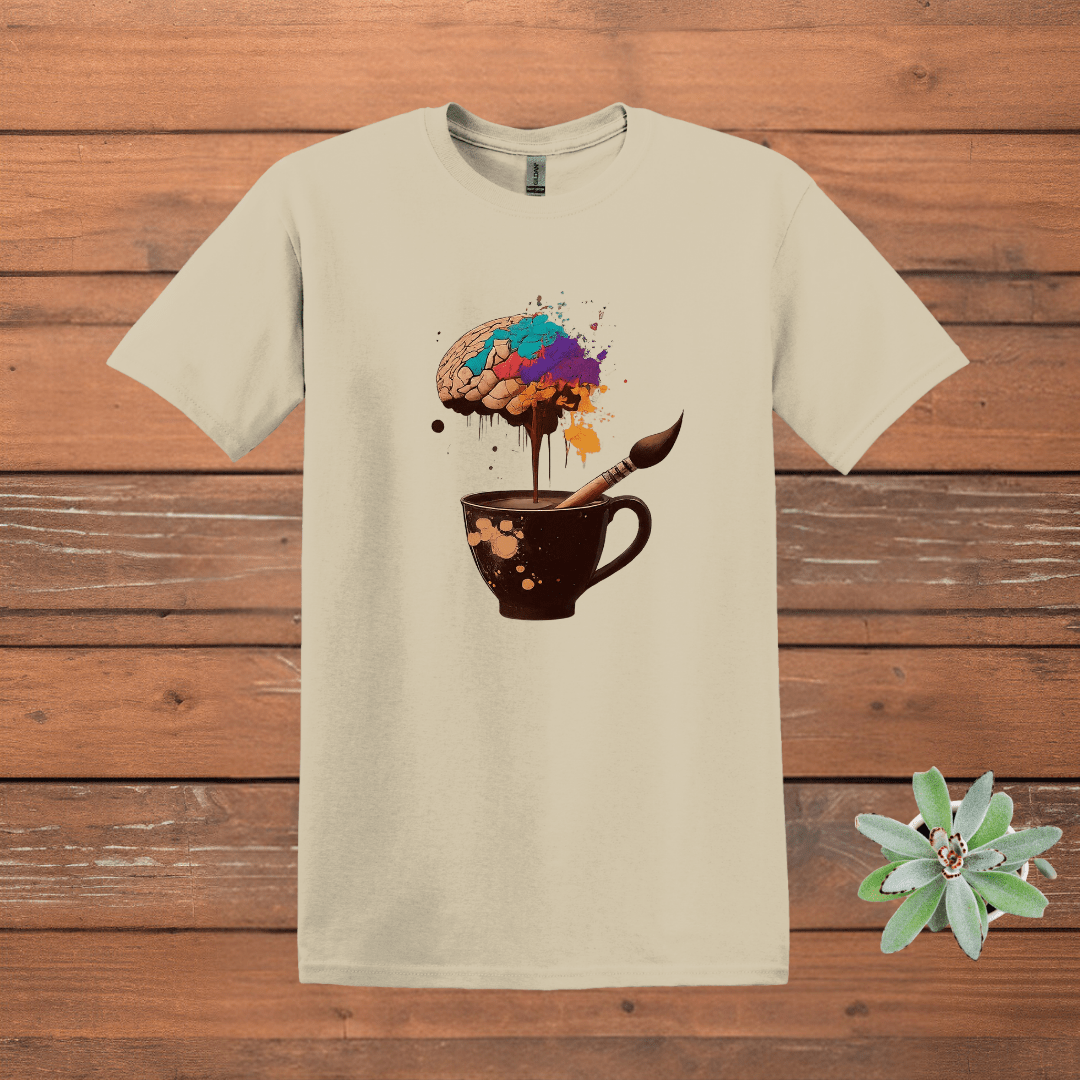 Printify T-Shirt Sand / S Coffee Brain Art T shirt