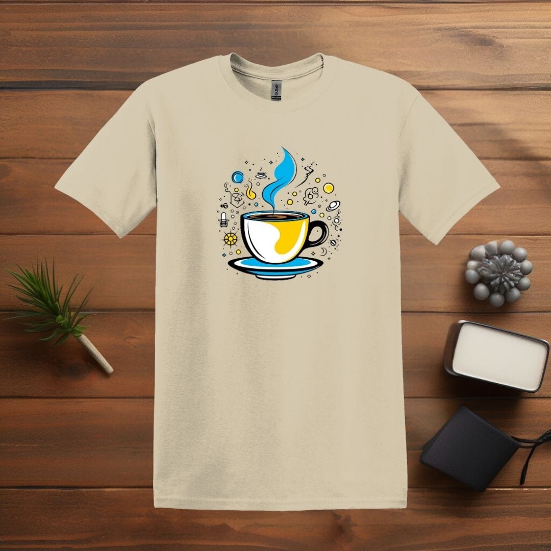 Printify T-Shirt Sand / S Coffee Space Design T shirt