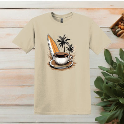 Printify T-Shirt Sand / S Coffee Surfboard T shirt