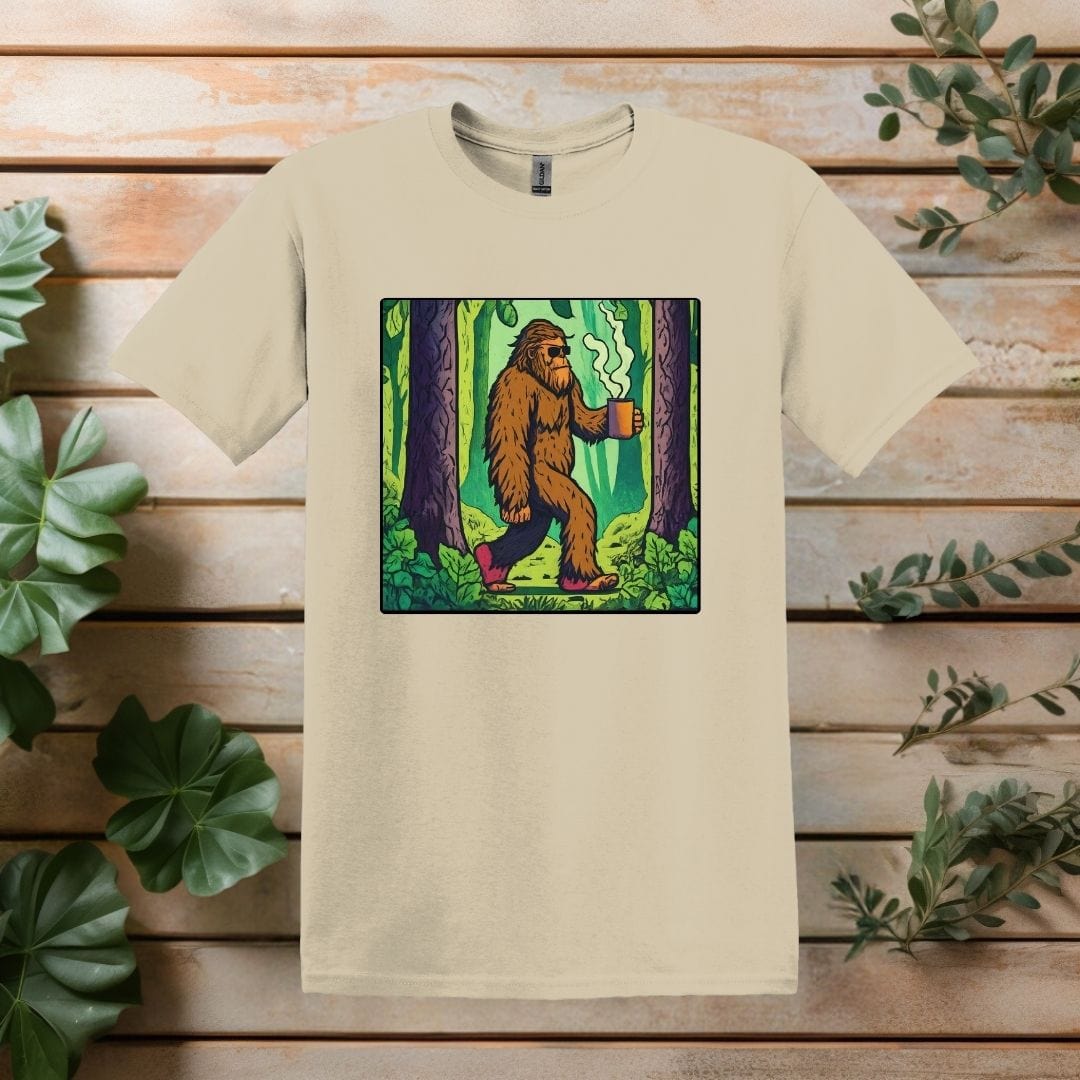 Printify T-Shirt Sand / S Sasquatch Coffee T shirt