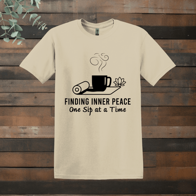 Printify T-Shirt Sand / S Yoga and Coffee T shirt