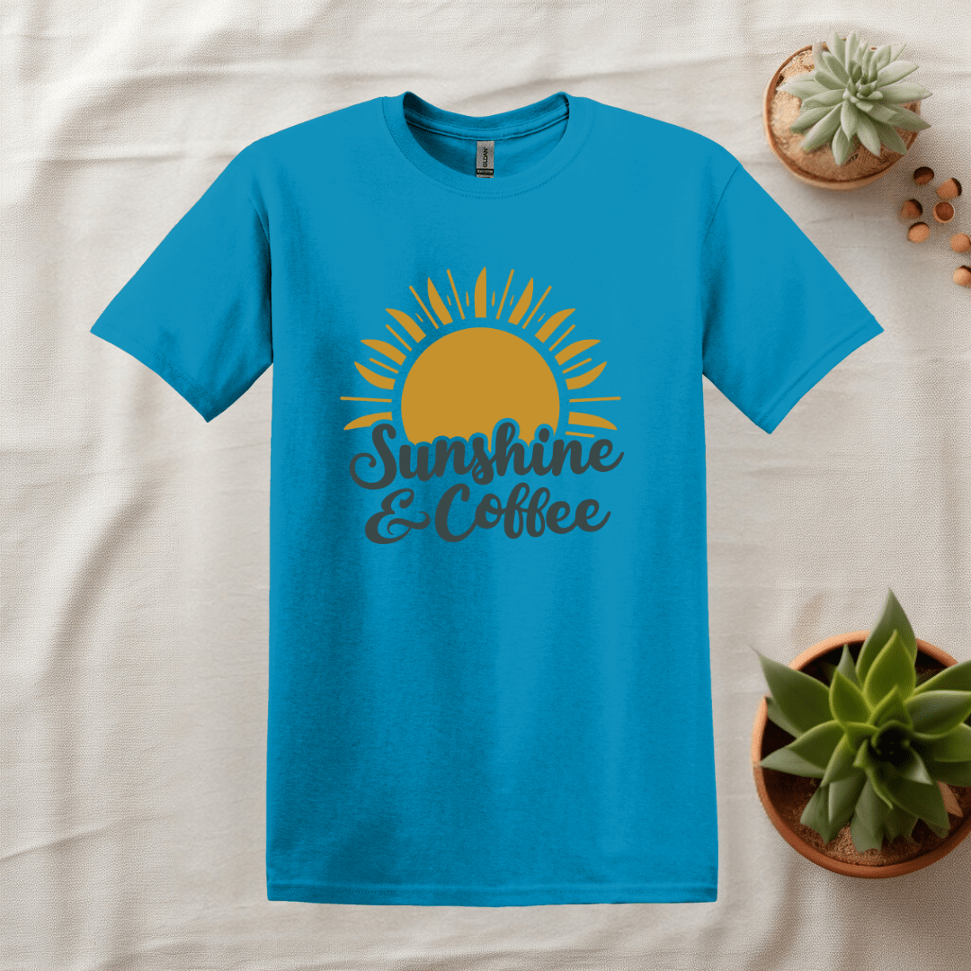 Printify T-Shirt Sapphire / S Coffee and Sunshine Tee T shirt