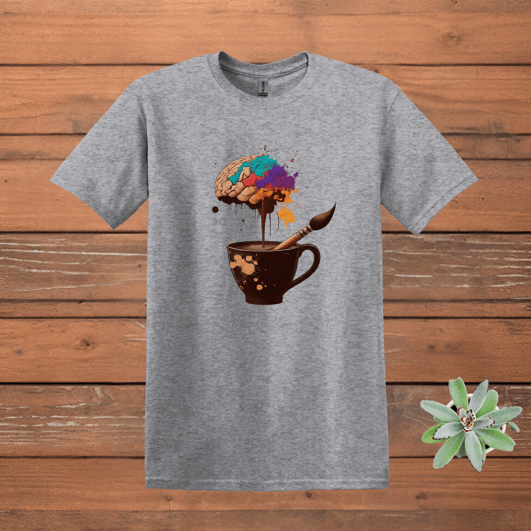 Printify T-Shirt Sport Grey / S Coffee Brain Art T shirt