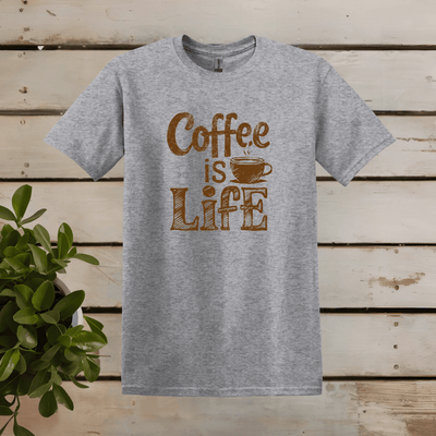 Printify T-Shirt Sport Grey / S Coffee is Life Word Art T shirt