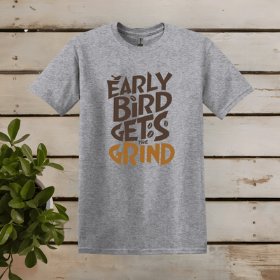 Printify T-Shirt Sport Grey / S Early Bird Gets The Grind T shirt