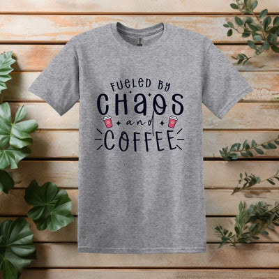 Printify T-Shirt Sport Grey / S Fueled by Chaos and Coffee T shirt