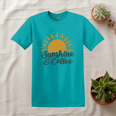 Printify T-Shirt Tropical Blue / S Coffee and Sunshine Tee T shirt