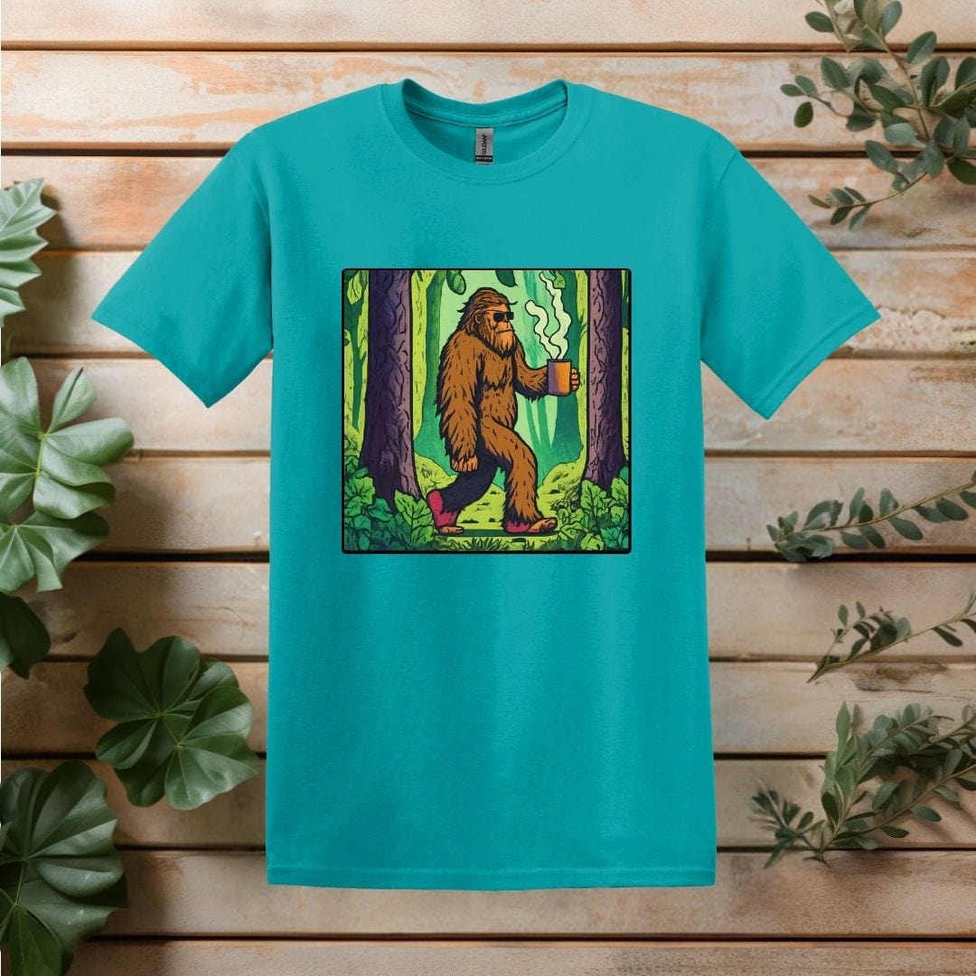 Printify T-Shirt Tropical Blue / S Sasquatch Coffee T shirt