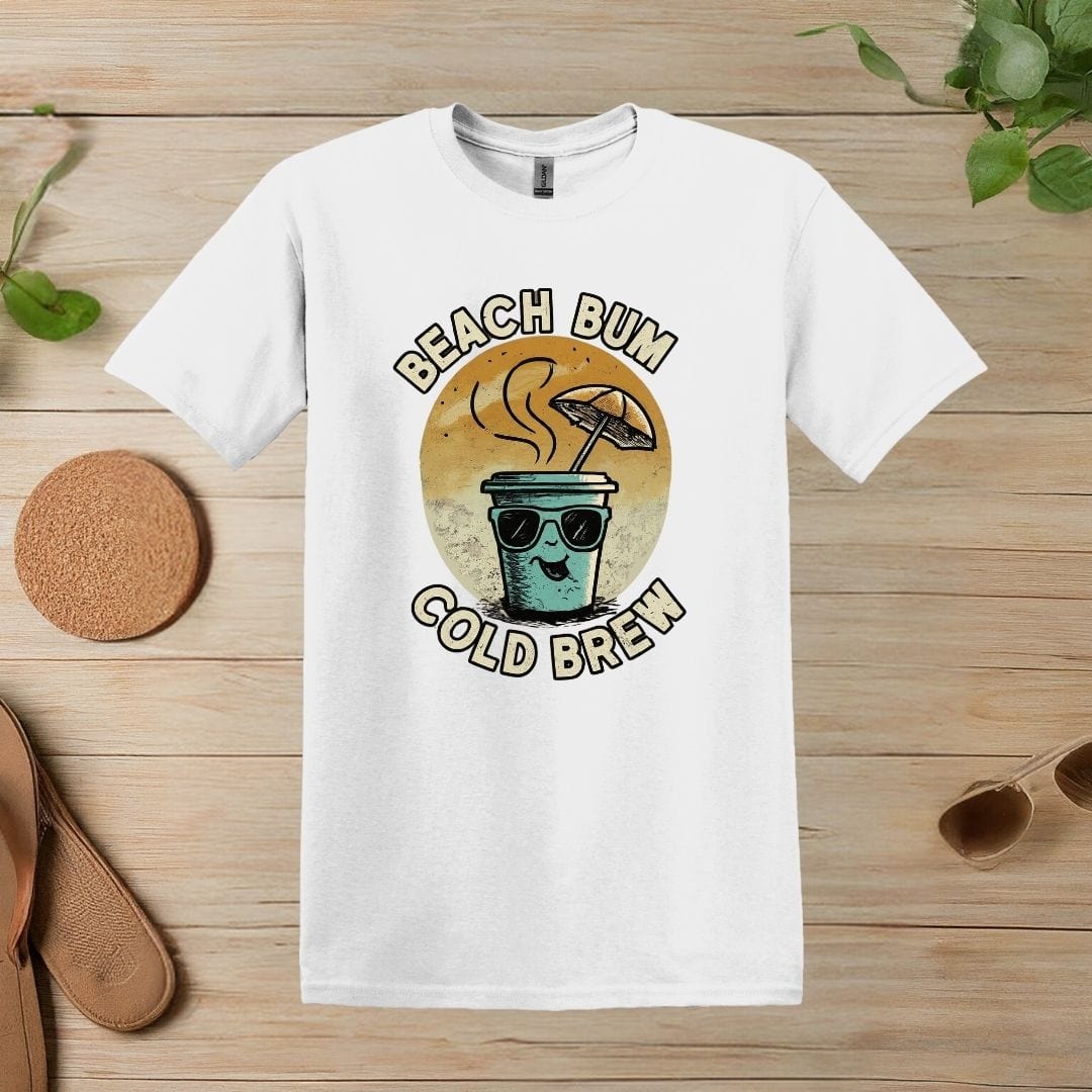 Printify T-Shirt White / S Beach Bum Cold Brew T shirt