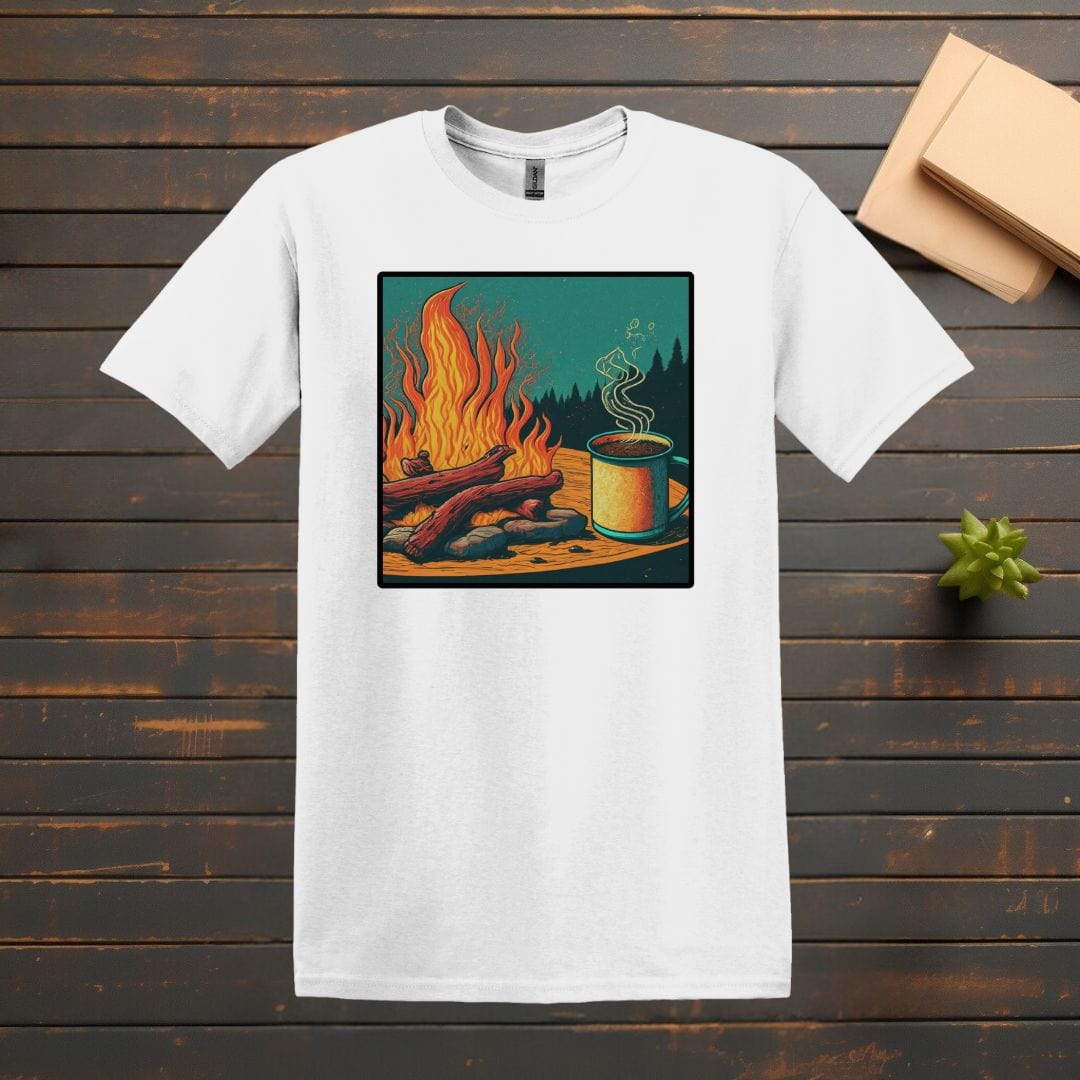 Printify T-Shirt White / S Campfire Coffee T shirt