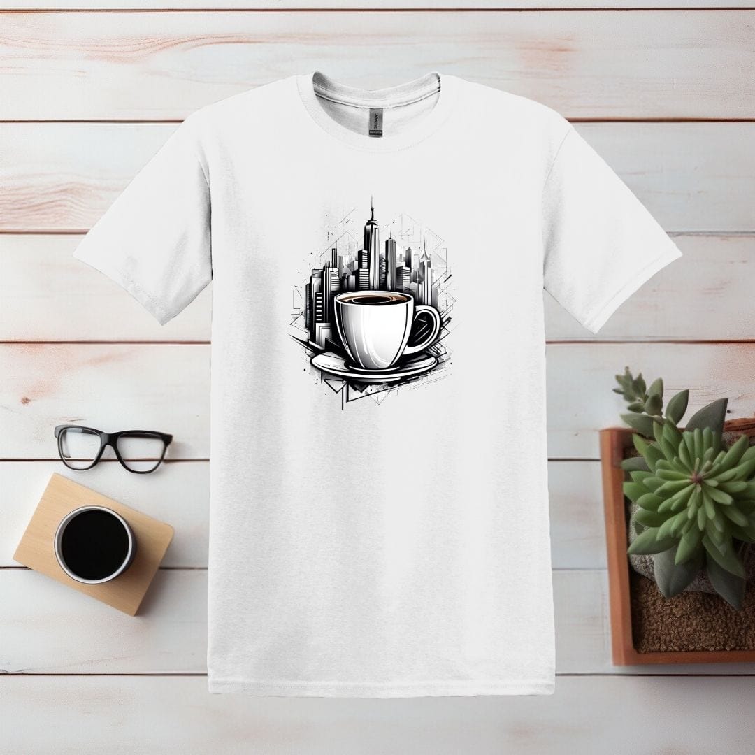 Printify T-Shirt White / S City Coffee Shirt T shirt