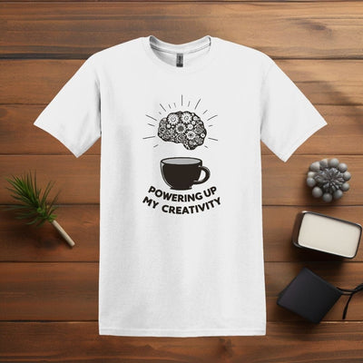 Printify T-Shirt White / S Coffee Brain and Creativity T shirt