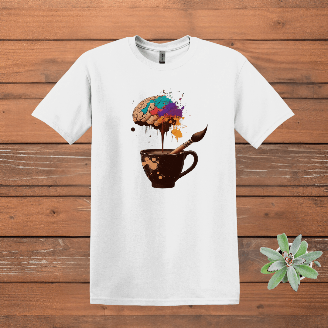 Printify T-Shirt White / S Coffee Brain Art T shirt