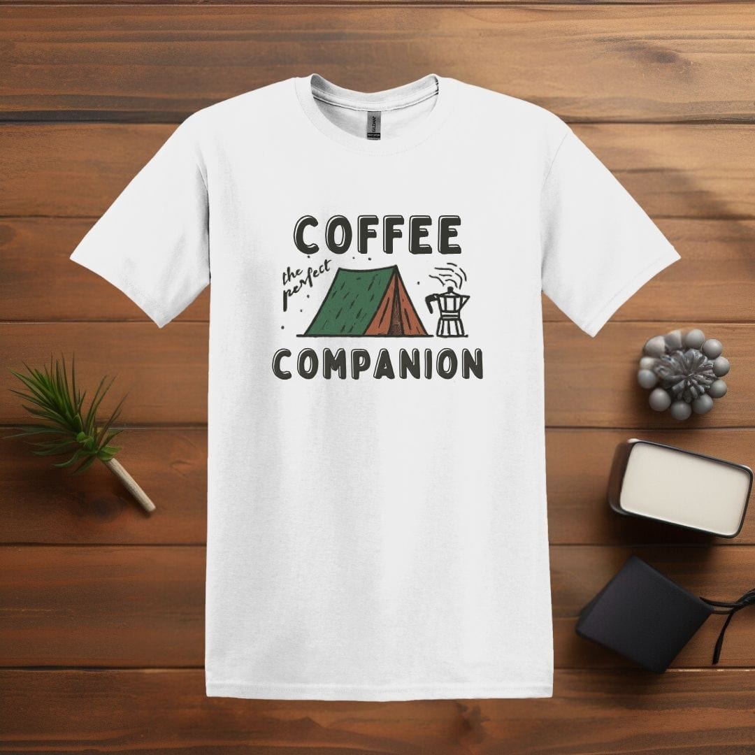 Printify T-Shirt White / S Coffee: Camp Companion T shirt