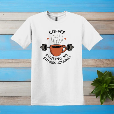 Printify T-Shirt White / S Coffee: Fueling My Fitness Journey T shirt