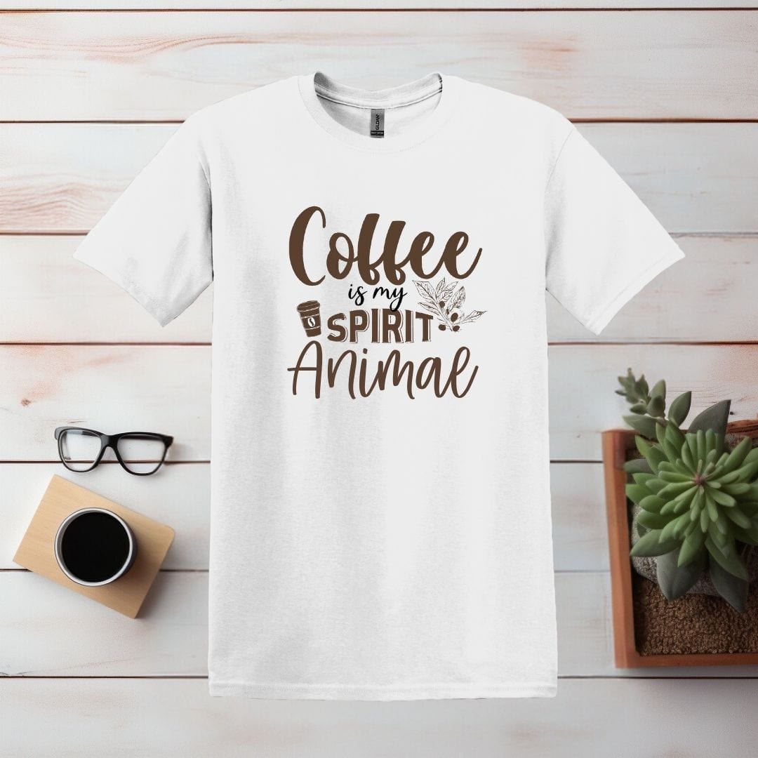 Printify T-Shirt White / S Coffee Is My Spirit Animal T shirt