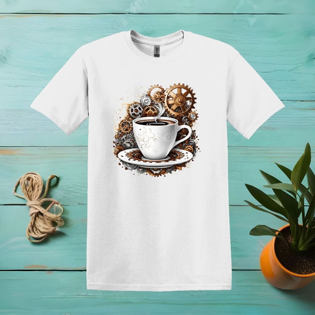 Printify T-Shirt White / S Coffee Mechanical Mind T shirt