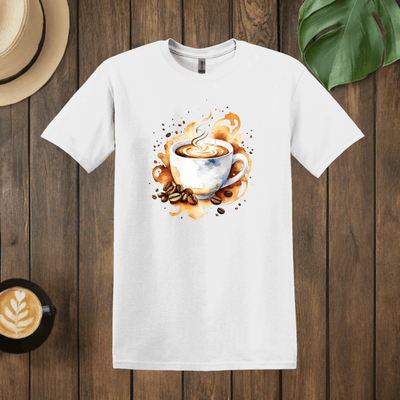 Printify T-Shirt White / S Coffee Watercolor Art T shirt