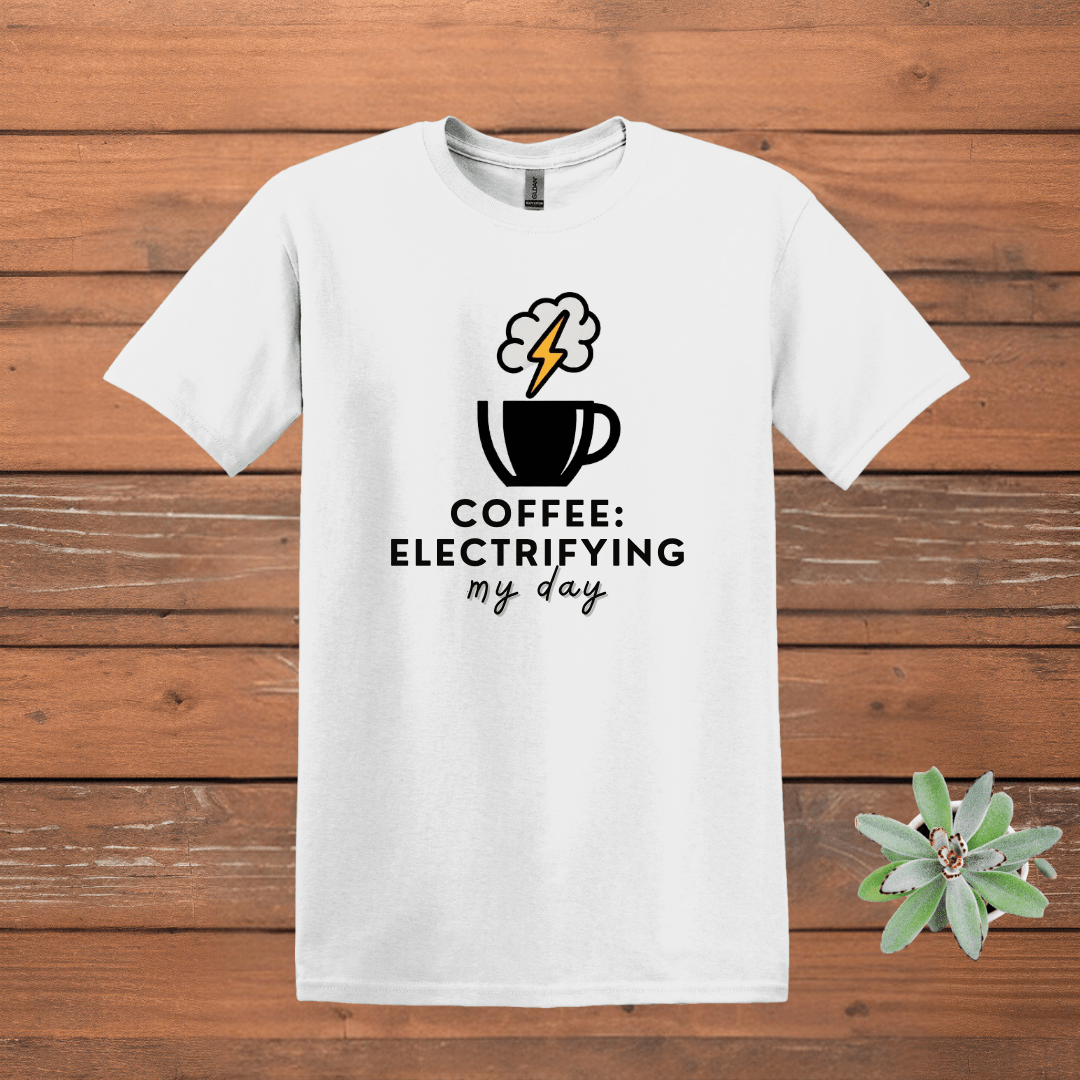 Printify T-Shirt White / S Electrifying Coffee Design T shirt