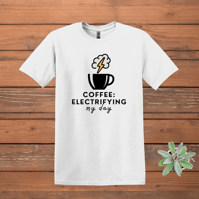 Printify T-Shirt White / S Electrifying Coffee Design T shirt