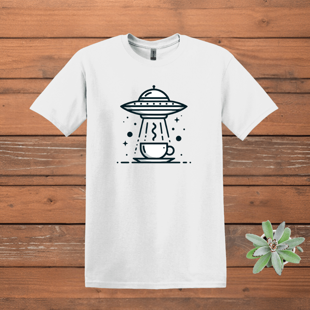 Printify T-Shirt White / S UFO Coffee T shirt