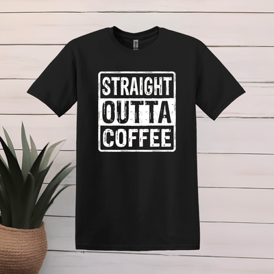 Printify T-Shirt XS / Black Straight Outta Coffee T shirt